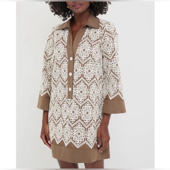 Tuckernuck Dresses & Skirts - NEW Tuckernuck Mocha Mousse Lace Collier Dress XL